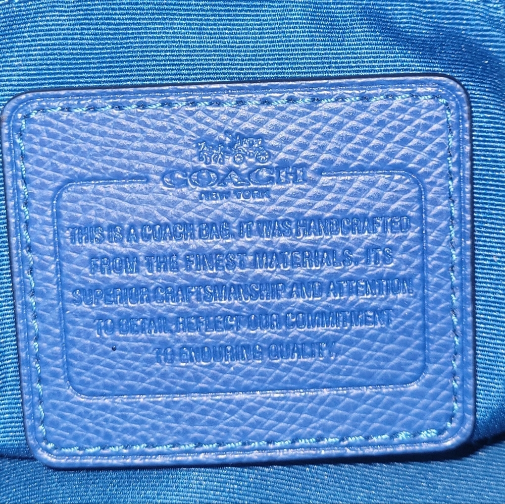 Coach Margot Carryall Royal Blue Pebbled Leather Satchel 2015 EUC - Picture 8 of 13